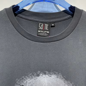 T-shirt surdimensionné pour homme Saint Men's, manches courtes, imprimé graphique, style streetwear, col rond, jersey en coton noir - Product Image 5