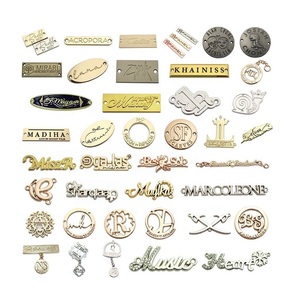 Custom Fashion Logo Charm Making Accessories Hardware Metal Embossed <b>Name</b> Plate - Product Image 1