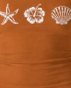 เสื้อครอปสายเดี่ยวสีน้ำตาลคาราเมลแบบสั่งทำพิเศษสำหรับผู้หญิง ทรงเข้ารูป ใส่สบายสำหรับฤดูร้อน ลายพิมพ์ลำลอง เนื้อผ้านุ่ม ยืดหยุ่น แฟชั่น - Product Image 6
