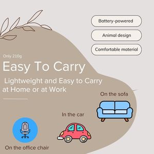 <b>Cute</b> Animal Shape Vibrating Massage <b>Pillow</b> | Portable Battery Powered Cushion for Stress Relief - Product Image 6