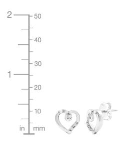 2-PC. Conjunto de collar con colgante calado de corazón de diamante y pendientes de tuerca a juego (1/6 CT. T. W.) en plata de ley | Macy's - Product Image 6