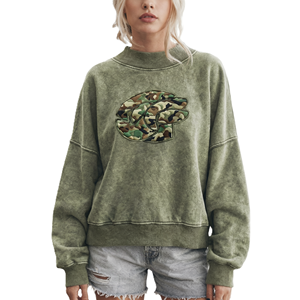 Sudadera Azul con Efecto Ácido, Sudaderas con Estampado Personalizado, Sudadera de Manga Larga para Mujer, Ropa Urbana Vintage, Fabricante OEM al por Mayor - Product Image 5