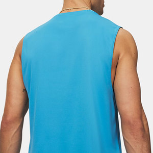 Summer Blank Streetwear OEM Bulk Manufacturer Tank Top Solid Color O Neck Sleeveless <b>Stringer</b> Cropped <b>Vest</b> Breathable Men Wear - Product Image 4