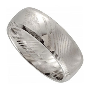 Bague de mariage en acier de Damas, ajustement confortable, faite à la main pour homme, bijou élégant et tendance - Product Image 4