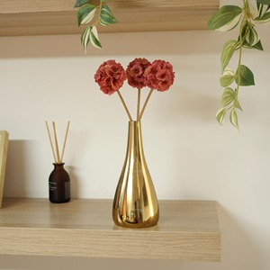 Jarrón Metálico Dorado en Forma de Lágrima, Hecho a Mano, Resistente al Óxido, para Decoración de Mesa en Sala de Estar o Comedor - Product Image 3