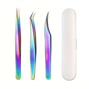 Juego de 3 Compases para Pestañas de Acero Inoxidable Personalizados con Caja, Kit de Herramientas de Maquillaje Multifuncional de Alta Precisión para Mujeres - Product Image 1