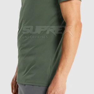 Camiseta Deportiva Flexible para Hombre, Transpirable, Elástica, de Secado Rápido, para Entrenamiento Físico, de Manga Corta Tejida - Product Image 2