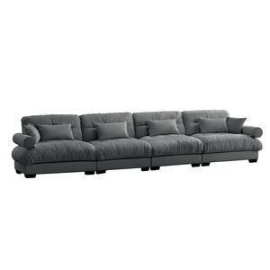 Divano Componibile in Velluto Super Confortevole e Oversize, con Braccioli Ergonomici Rinforzati e Seduta Profonda, Stile Cloud per Soggiorno - Product Image 6