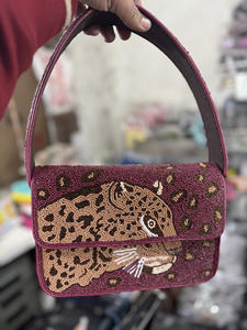 Bolso de Mensajero Bohemio Moderno Indio, Bordado a Mano, con Cuentas, Ligero, de Gran Capacidad, para Mujer, para la Noche - Product Image 6