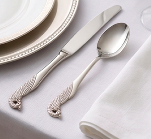 Ensemble de couverts finis argentés avec manche design pour la restauration, le buffet, les mariages et l'utilisation à la maison ou en cuisine - Product Image 5