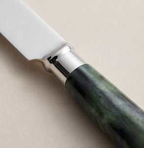 Juego de cubiertos moderno con mangos de mármol verde, cubiertos de acero inoxidable aptos para lavavajillas, para uso en bodas. - Product Image 2