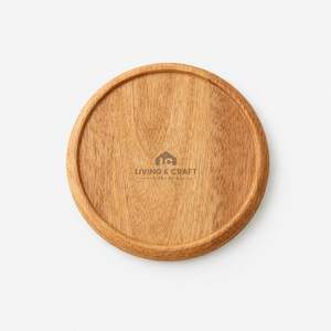 Taza y Platillo de Café de Madera de Acacia Natural |   Plato Redondo Pequeño de Madera para Servir Postres y Té |   Vajilla Ecológica al por Mayor - Product Image 5
