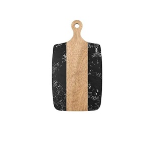 Tabla de cortar de mármol blanca con cuchillo, bandeja de servir de piedra con asa para cocina, tabla para cortar queso y frutas - Product Image 3