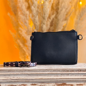 Venus Leathers Were Fashion <b>Single</b> Western Handmade Letter Pattern Floral Genuine Leather Crossbody Purse Zipper Closure 45-55cm - Product Image 3