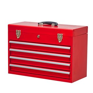 Portable Steel <b>Tool</b> Chest 4 Drawers Metal Cylinder Lock Latch Closure Red Powder Coating Metal <b>Tool</b> <b>Box</b> Product <b>Tool</b> Cabinets - Product Image 3