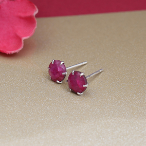 Boucles d'oreilles en rubis faites à la main en Inde, argent sterling 925, bijoux en pierres précieuses pour femmes et filles, à porter lors de mariages et de fêtes - Product Image 4