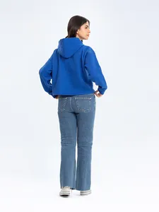 เสื้อสเวตเชิ้ตมีฮู้ดสีน้ำเงินพิมพ์ลายการ์ตูน แขนปกติ ผ้าเฟรนช์เทอร์รี่ ใส่ได้ทั้งชายและหญิง สไตล์ลำลอง สำหรับฤดูใบไม้ร่วง - Product Image 2