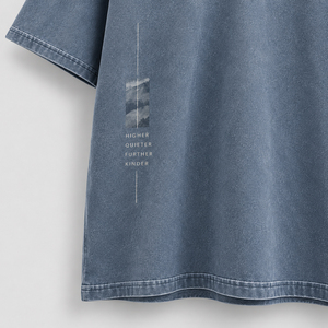 Camiseta Minimalista Azul Lavado para Hombre, Talla Pequeña, Oversize, Manga Corta, Estilo Casual Diario, Streetwear, Moderna, 100% Algodón Transpirable - Product Image 5