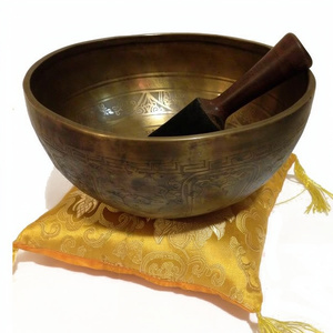 Bol chantant tibétain en laiton - Son de haute qualité, artisanat métallique multifonctionnel pour yoga et méditation, avec fonction snooze et détection tactile - Product Image 1