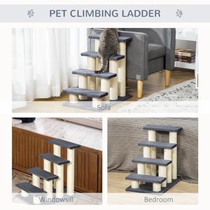 Albero per Gatti Moderno di Lusso con 4 Livelli, Cuccia per Gatti in Legno Ecologico, Tiragraffi Sicuro e Carino in Sisal per Letti Alti - Product Image 6
