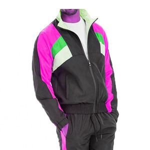 Custom <b>Men</b> Color Block Tracksuit Lightweight Stand Collar Windbreaker <b>Jacket</b> Pants Set Outdoor Athletic Sportswear Activewear - Product Image 4