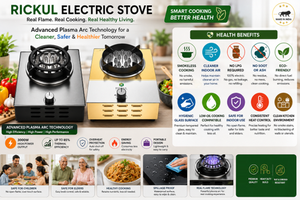 Rickul Plasma Electric Cooking <b>Stove</b> with Glass Surface 3000W Safe Flame Technology Single Burner Portable <b>Stove</b> - Product Image 6