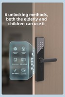 Cerradura Inteligente con App TTLOCK, 6 Métodos de Desbloqueo, Tarjeta de Memoria de Aluminio, Alta Seguridad, Puerta de Aluminio Clase C, para Hogares, Alquileres y Apartamentos