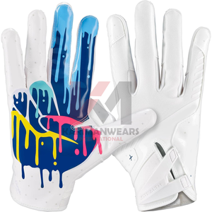 Gants de football américain ultra-adhérents avec paume en silicone, logo personnalisé, gants professionnels pour receveurs, équipement d'entraînement haute adhérence, vente en gros - Product Image 1