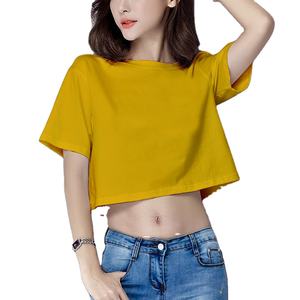 High Quality Knitted Sportswear Short Sleeves Spandex/Cotton T-Shirt Custom Printing <b>Women</b> <b>Loose</b> Fit Crop <b>Top</b> 2026 - Product Image 1