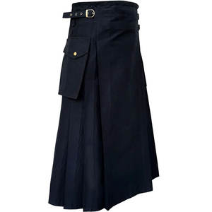 Falda Kilt Negra Utilitaria para Mujer - Diseño Utilitario con Bolsillos Laterales, Kilt Escocés Tradicional Clásico - Product Image 6