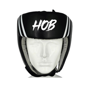 HOB <b>Boxing</b> Head Guard Black Gold PU Leather Protective Gear for Adults Unisex Hook & Loop Closure Sports Helmet - Product Image 2