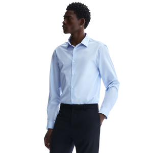 เสื้อเชิ้ตผู้ชายทรงเข้ารูป รีดง่าย พรีเมียม กระดุมหน้า แขนยาว สำหรับใส่ทำงาน ใส่ลำลอง ธุรกิจ  รับทำโลโก้ตามสั่ง OEM ODM ขายส่ง - Product Image 2