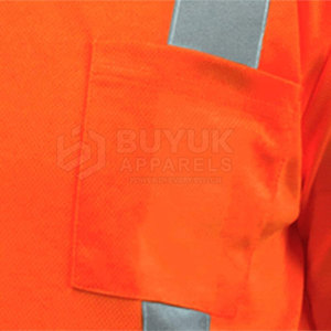 Camisa de Trabajo de Alta Visibilidad, Manga Corta, Reflectante, Transpirable, Protección Contra Incendios, 100% Poliéster, Secado Rápido, para Construcción - Product Image 5