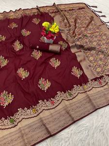Sari de Seda Estampado Suave, de Moda, para Festivales, con Blusa, Ropa Tradicional India para Mujer, al Mejor Precio al por Mayor, Surat Ga - Product Image 6