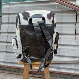 Mochila de Cuero Genuino con Estampado Animal, Cierre de Cremallera, Estilo Vintage, Dos Correas, para Uso Diario en Todas las Estaciones, al Mejor Precio - Product Image 1