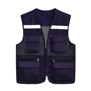 Chaleco de Trabajo Reflectante Verde con Múltiples Bolsillos, Chaleco de Seguridad Unisex de Alta Visibilidad, Material de Poliéster - Product Image 3