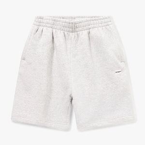 Shorts Bermuda en coton uni pour homme, taille mi-haute, cordon élastique, décontracté, avec poches, logo sur le devant - Product Image 1