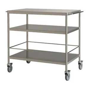 Chariot de rangement mobile à 3 niveaux en métal grillagé pour cuisine, salle de bain et maison, avec étagères et roulettes - Product Image 3