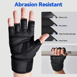 Guantes para Levantamiento de Pesas, Ejercicio, Cross Training, Fitness, Dominadas, Guantes Acolchados para Levantamiento de Pesas en Gimnasio con Soporte para Muñeca - Product Image 6