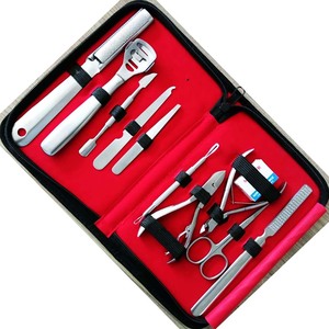 Kit de manucure et pédicure en acier inoxydable avec coupe-ongles, ciseaux, étui portable, outils de toilettage pour adultes, style classique - Product Image 3