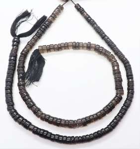 Cuentas lisas de cuarzo ahumado AAA, cuentas de cuarzo con forma de rueda de neumático, cuentas de piedras preciosas de cuarzo ahumado de 12.5 pulgadas para la fabricación de joyas - Product Image 1