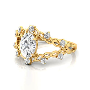 Anillo de Compromiso de Oro de 14K y 18K con Diamante Cultivado en Laboratorio de Corte Ovalado, Joyería Fina, Anillo de Boda para Mujer, Perfecto para Regalo del Día de San Valentín - Product Image 6