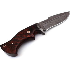 Cuchillo de vaquero artesanal de acero de Damasco con funda de cuero, hoja fija de acero inoxidable, cuchillo de desollar de vaquero, cuchillo de bolsillo - Product Image 2