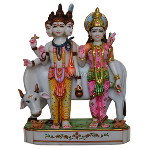 Handcrafted Marble Lord Dattatreya with Goddess Anagha Devi Statue | Premium White Marble Murti by MALIYAS Jaipur - Product Image 2