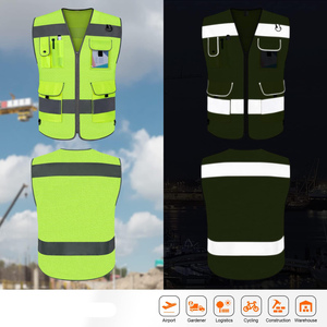 Chaleco de Seguridad Reflectante Personalizado con Logotipo para Construcción en Exteriores, con Tiras Reflectantes de Alta Visibilidad, Ropa de Trabajo de Ingeniero con Bolsillos - Product Image 3