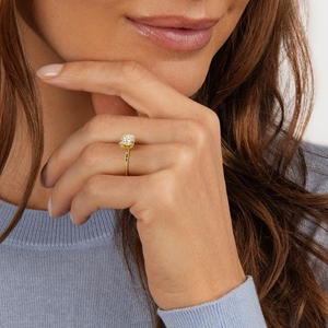 Bague de fiançailles en or étincelant, style diamant élégant, pierre romantique, bijoux de mariage, cadeau - Product Image 3