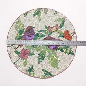 Premium Beaded Embroidered <b>Placemats</b> Handmade <b>Dining</b> <b>Table</b> Accessories for Luxury Home Restaurant Hotel and Event Decoration - Product Image 4