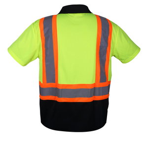 Polo à manches courtes haute visibilité pour hommes, vêtements de travail réfléchissants avec logo personnalisable, tenue de travail de sécurité haute visibilité - Product Image 4