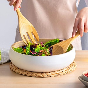 Bols de service modernes en bois de manguier et d'acacia jetables pour salades, vaisselle de fête, prix de gros usine - Product Image 1