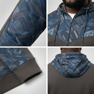 Wholesale Men Plus Size Hooded <b>Jacket</b> Custom Printed Zipper Hoodies Men Eco-Friendly Hooded Zipper Sportswear Terry Track Hoodie - Product Image 6